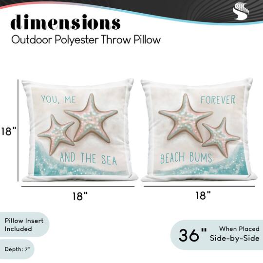 Stupell Industries Romantic Beach Lover Phrases Print Outdoor Throw Pillow Set